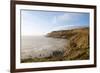 Beautiful Coastal Landscape at Sunrise with Cliffs and Misty Glow-Veneratio-Framed Photographic Print