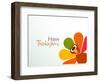 Beautiful, Colorful Cartoon of Turkey Bird for Happy Thanksgiving Celebration, Can Be Use as Flyer,-aispl-Framed Art Print