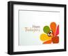 Beautiful, Colorful Cartoon of Turkey Bird for Happy Thanksgiving Celebration, Can Be Use as Flyer,-aispl-Framed Art Print