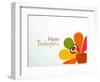 Beautiful, Colorful Cartoon of Turkey Bird for Happy Thanksgiving Celebration, Can Be Use as Flyer,-aispl-Framed Art Print