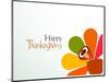 Beautiful, Colorful Cartoon of Turkey Bird for Happy Thanksgiving Celebration, Can Be Use as Flyer,-aispl-Mounted Art Print