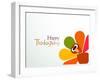 Beautiful, Colorful Cartoon of Turkey Bird for Happy Thanksgiving Celebration, Can Be Use as Flyer,-aispl-Framed Art Print