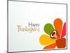 Beautiful, Colorful Cartoon of Turkey Bird for Happy Thanksgiving Celebration, Can Be Use as Flyer,-aispl-Mounted Art Print