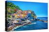 Beautiful Colorful Cityscape on the Mountains over Mediterranean Sea, Europe, Cinque Terre, Traditi-Anna Om-Stretched Canvas