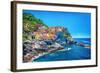 Beautiful Colorful Cityscape on the Mountains over Mediterranean Sea, Europe, Cinque Terre, Traditi-Anna Om-Framed Photographic Print