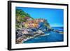 Beautiful Colorful Cityscape on the Mountains over Mediterranean Sea, Europe, Cinque Terre, Traditi-Anna Om-Framed Photographic Print