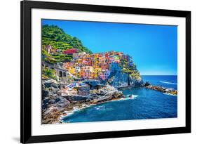 Beautiful Colorful Cityscape on the Mountains over Mediterranean Sea, Europe, Cinque Terre, Traditi-Anna Om-Framed Photographic Print