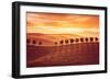 Beautiful Countryside Landscape, Amazing Orange Sunset over Golden Soil Hills, Beauty of Nature, Ag-Anna Omelchenko-Framed Photographic Print