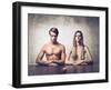 Beautiful Couple with Apple in Front of Them-olly2-Framed Photographic Print