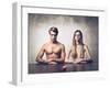 Beautiful Couple with Apple in Front of Them-olly2-Framed Photographic Print
