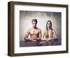 Beautiful Couple with Apple in Front of Them-olly2-Framed Photographic Print