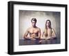 Beautiful Couple with Apple in Front of Them-olly2-Framed Photographic Print