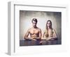 Beautiful Couple with Apple in Front of Them-olly2-Framed Photographic Print