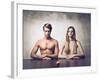 Beautiful Couple with Apple in Front of Them-olly2-Framed Photographic Print