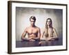 Beautiful Couple with Apple in Front of Them-olly2-Framed Photographic Print