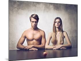 Beautiful Couple with Apple in Front of Them-olly2-Mounted Photographic Print