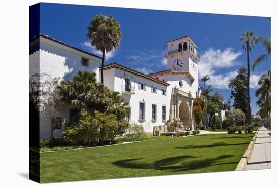 Beautiful Courthouse, Santa Barbara, California-George Oze-Stretched Canvas