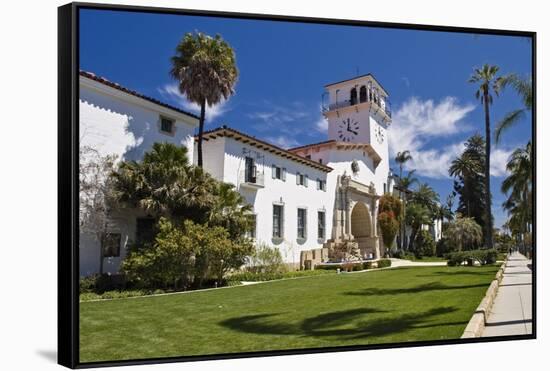 Beautiful Courthouse Santa Barbara California-George Oze-Framed Stretched Canvas