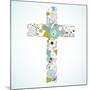 Beautiful Cross Made from Flowers-Alisa Foytik-Mounted Art Print