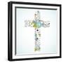 Beautiful Cross Made from Flowers-Alisa Foytik-Framed Art Print