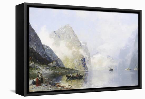 Beautiful Day on the Norwegian Fjord-George Rasmussen-Framed Stretched Canvas