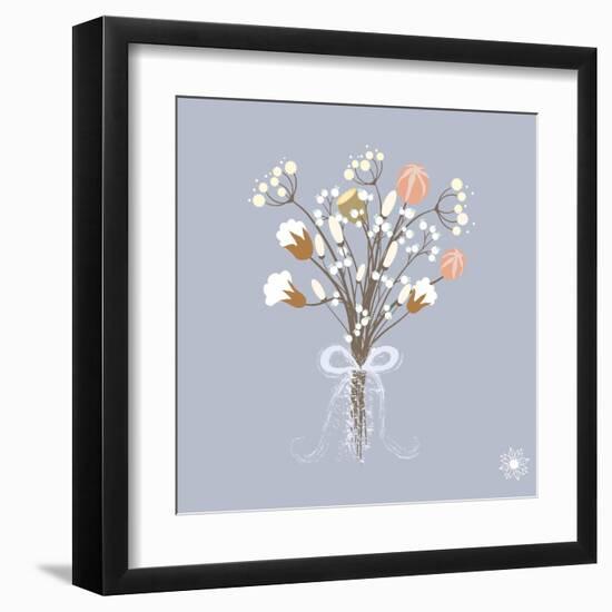 Beautiful Decoration with Winter Bouquet of Flowers, Pastel Colors and Ribbon-Tsvetomira Yanakieva-Framed Art Print