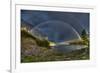 Beautiful Double Rainbow over Scenic Medicine Lake, Jasper National Park in the Canadian Rocky Moun-BGSmith-Framed Photographic Print