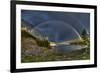 Beautiful Double Rainbow over Scenic Medicine Lake, Jasper National Park in the Canadian Rocky Moun-BGSmith-Framed Photographic Print