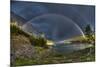 Beautiful Double Rainbow over Scenic Medicine Lake, Jasper National Park in the Canadian Rocky Moun-BGSmith-Mounted Photographic Print