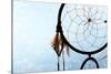 Beautiful Dream Catcher On Blue Background With Lights-Yastremska-Stretched Canvas