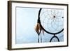 Beautiful Dream Catcher On Blue Background With Lights-Yastremska-Framed Art Print