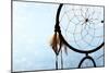 Beautiful Dream Catcher On Blue Background With Lights-Yastremska-Mounted Premium Giclee Print