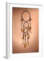 Beautiful Dream Catcher On Brown Background-Yastremska-Framed Art Print