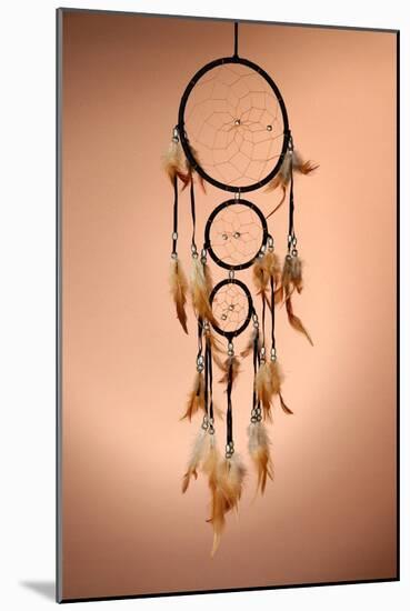 Beautiful Dream Catcher On Brown Background-Yastremska-Mounted Art Print