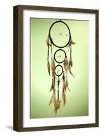 Beautiful Dream Catcher On Green Background-Yastremska-Framed Art Print