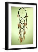 Beautiful Dream Catcher On Green Background-Yastremska-Framed Art Print