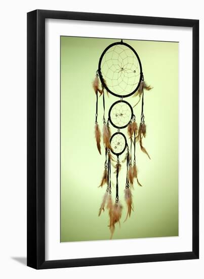 Beautiful Dream Catcher On Green Background-Yastremska-Framed Art Print