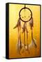 Beautiful Dream Catcher On Yellow Background With Lights-Yastremska-Framed Stretched Canvas