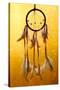 Beautiful Dream Catcher On Yellow Background With Lights-Yastremska-Stretched Canvas