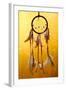 Beautiful Dream Catcher On Yellow Background With Lights-Yastremska-Framed Art Print