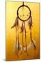 Beautiful Dream Catcher On Yellow Background With Lights-Yastremska-Mounted Art Print