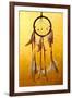 Beautiful Dream Catcher On Yellow Background With Lights-Yastremska-Framed Art Print