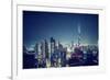 Beautiful Dubai Cityscape, Bird's Eye View on a Night Urban Scene, Modern City Panoramic Landscape,-Anna Om-Framed Photographic Print