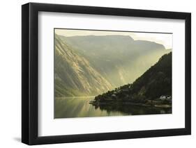 Beautiful Eidfjord, morning mist, fjord reflections, Hardangerfjord-Eleanor Scriven-Framed Photographic Print