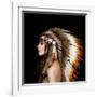 Beautiful Ethnic Lady with Roach on Her Head.-korabkova-Framed Photographic Print