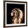 Beautiful Ethnic Lady with Roach on Her Head.-korabkova-Framed Photographic Print