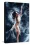 Beautiful Fantasy Fairy Woman Caught in Spider Net-coka-Stretched Canvas
