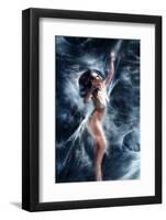Beautiful Fantasy Fairy Woman Caught in Spider Net-coka-Framed Photographic Print