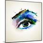 Beautiful Fashion Woman Eye Forming By Blots-artant-Mounted Art Print