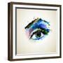 Beautiful Fashion Woman Eye Forming By Blots-artant-Framed Art Print